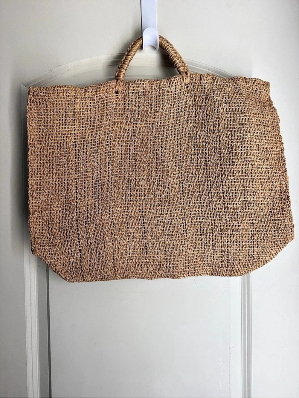 Burlap Tote Natural Bag Organic Style Woven Bag travel beachy coastal cruise tro